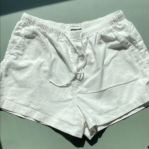 Abercrombie & Fitch White linen Women Shorts